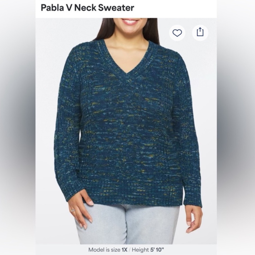Love Ellie blue Cable Knit Sweater - 1x